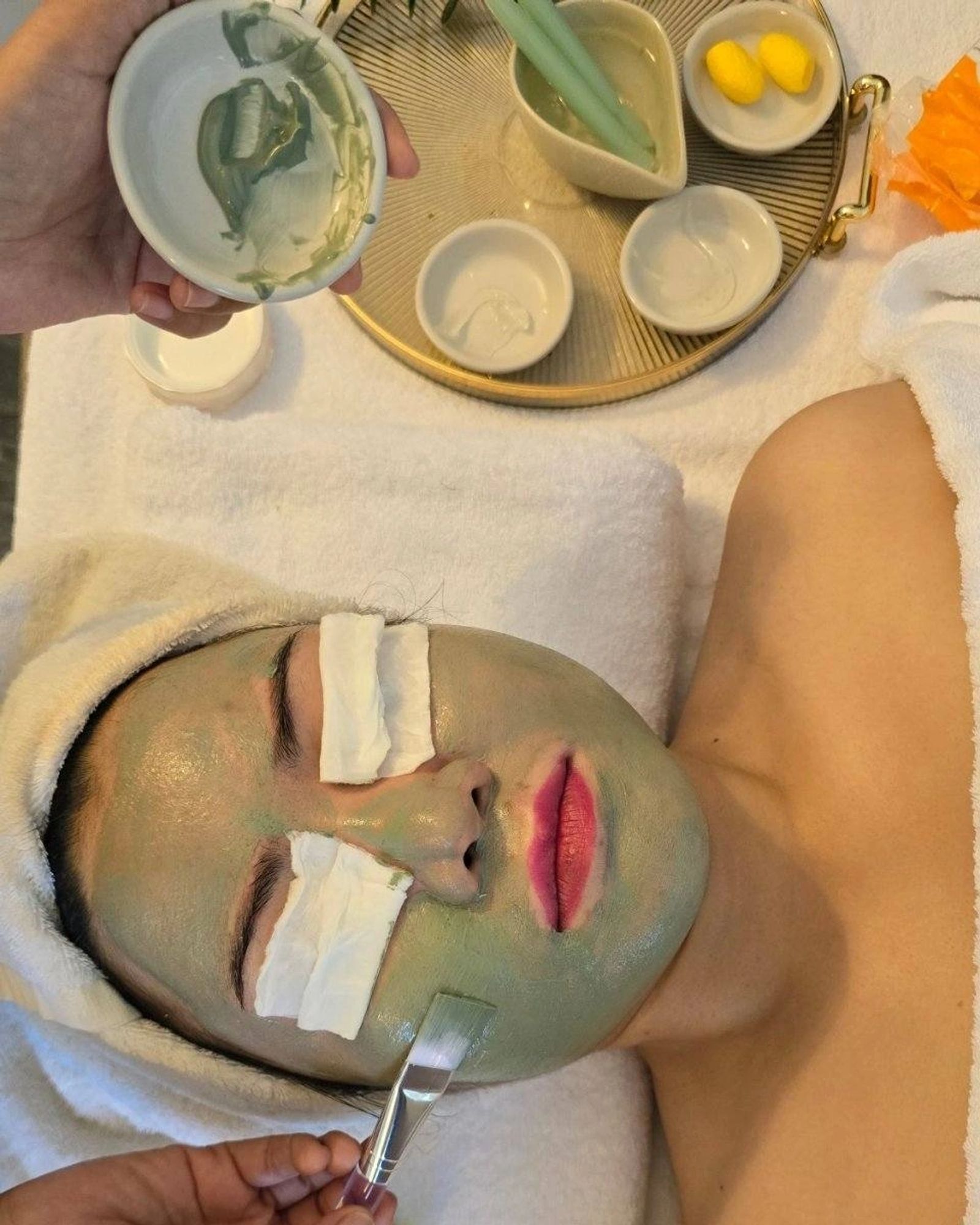 Facial treatment products used at Body & Soul Health Massage
