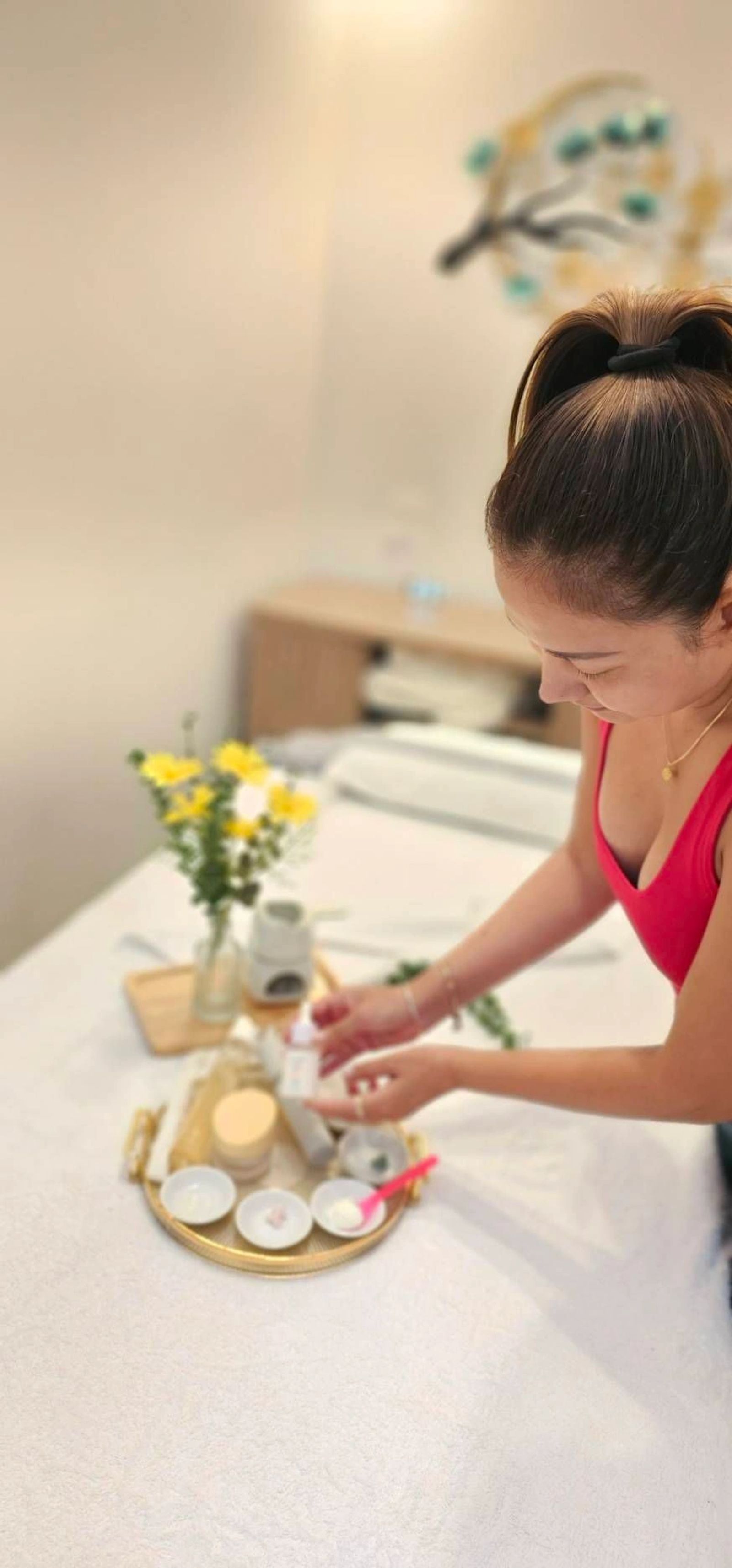 DII facial treatment being applied in the treatment room